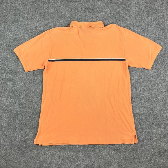 Nautica Mens Size XL Orange Polo Shirt Short Sleeve Stripe Cotton Classic Fit - Picture 7 of 8